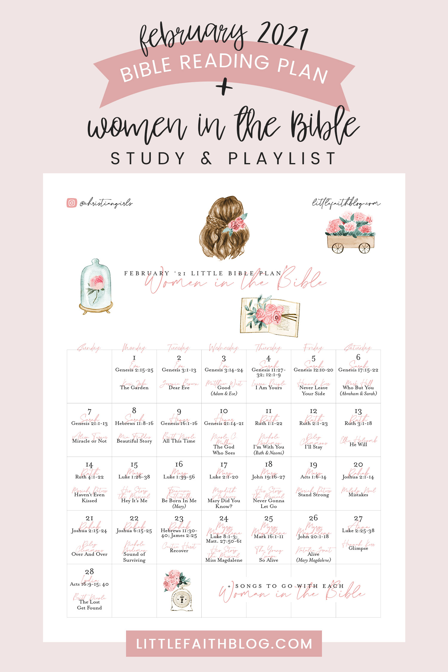 February 2021 Bible Reading Plan + Women In The Bible Study & Playlist